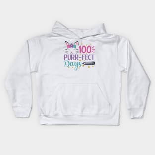 100 Purr-Fect Days of School Kids Hoodie